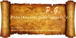Petrikovich Gyöngyvér névjegykártya